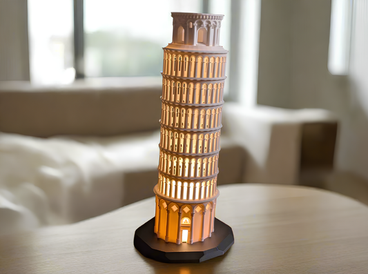 3D Printed Leaning Tower of Pisa LED Light Holder - Customizable Decor