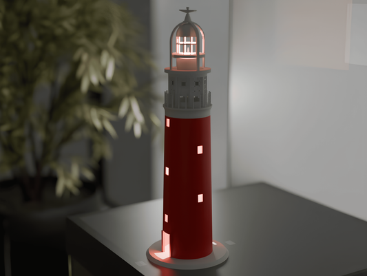 3D Printed Lighthouse LED Light Holder - Customizable Decor